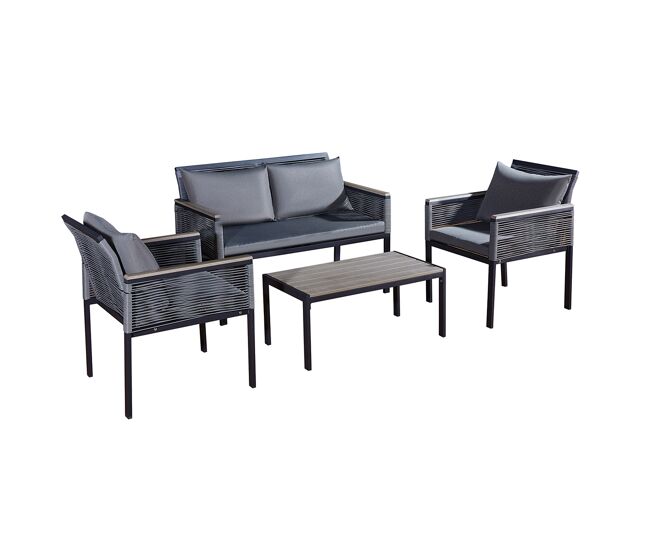 Set de terraza 4 plazas porto gris