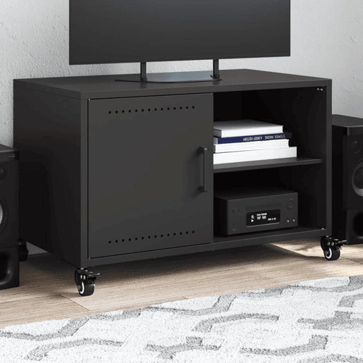 Móvel de TV - Modulo de TV - Armário de TV 68x39x43,5 cm aço preto