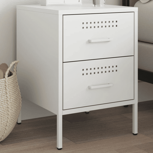 Mesa de cabeceira - Mesinha de cabeceira 36x39x50,5 cm aço branco