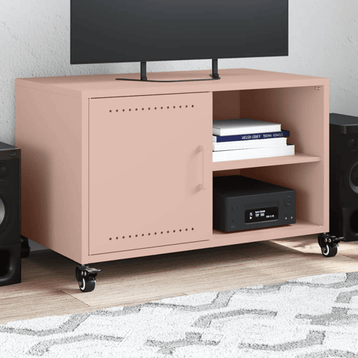 Móvel de TV - Modulo de TV - Armário de TV 68x39x43,5 cm aço rosa