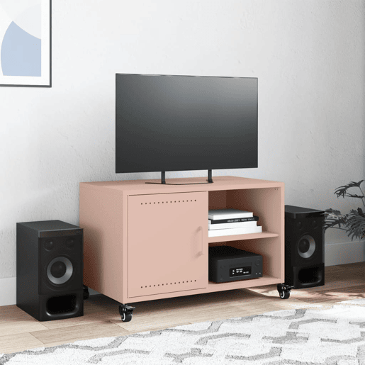 Móvel de TV - Modulo de TV - Armário de TV 68x39x43,5 cm aço rosa
