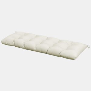 Outsunny Almofada para Banco 128x48x8 cm Almofada para Banco de Jardim com 2 Cordões de Fixação Impermeável e Proteção UV 50+ para Jardim Terraço Creme