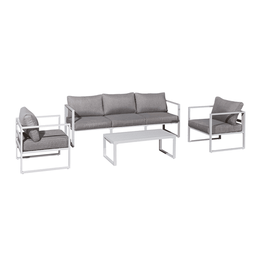 Conjunto de mobiliário de jardim de 5 lugares Sevilha Branco
