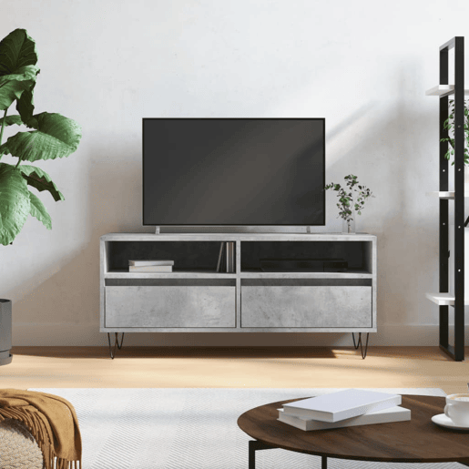 Móvel p TV, Armário de TV 100x34,5x44,5cm derivados de madeira cinza cimento