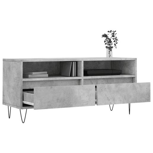 Móvel p TV, Armário de TV 100x34,5x44,5cm derivados de madeira cinza cimento