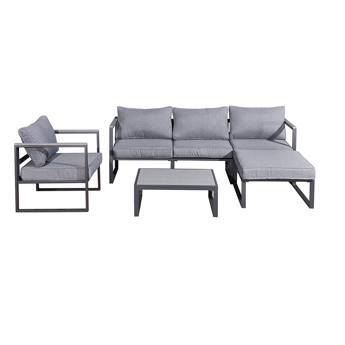 Set de terraza 4 plazas sevilla gris