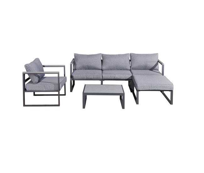 Set de terraza 4 plazas sevilla gris