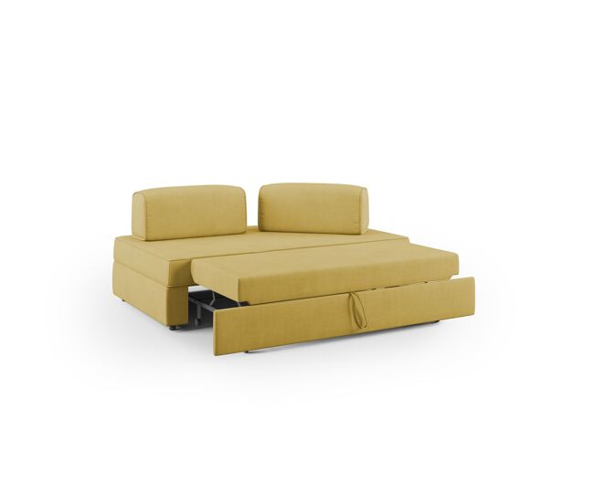 Liberty sofá sin puff extraíble y respaldo desmontable en tela impermeable 200 cm amarillo