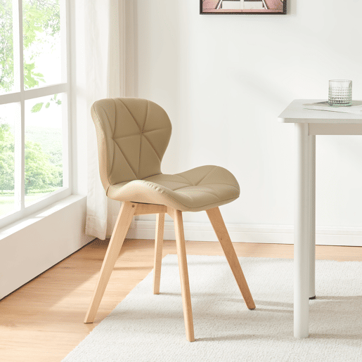 Cadeira de jantar Älmhult conjunto de 2 78x47x52 cm em pele sintética Bege en.casa