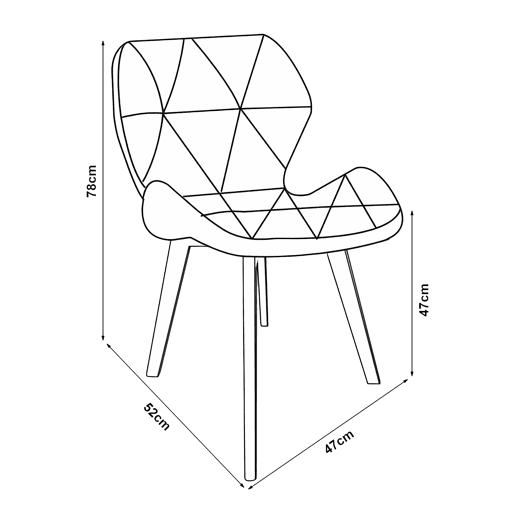 Cadeira de jantar Älmhult conjunto de 2 78x47x52 cm em pele sintética Bege en.casa