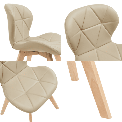 Cadeira de jantar Älmhult conjunto de 2 78x47x52 cm em pele sintética Bege en.casa