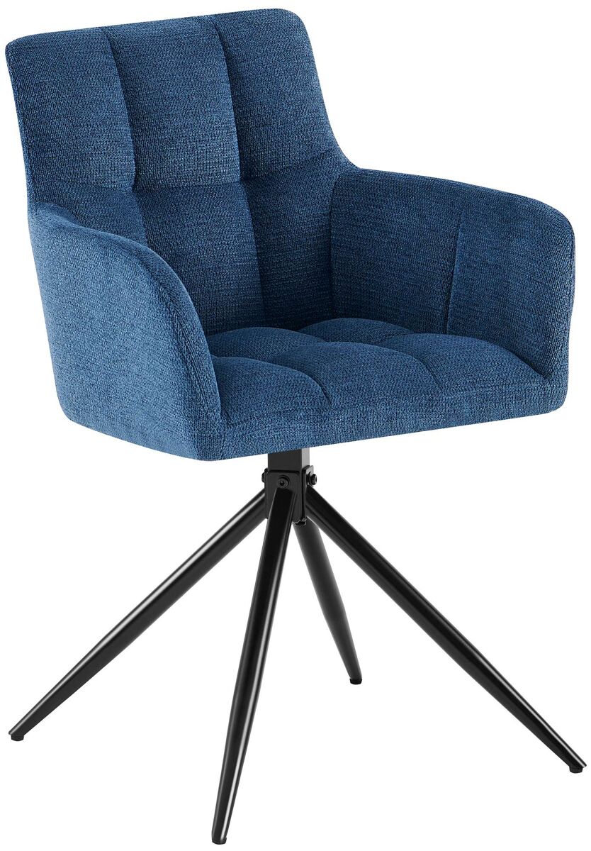 silla de comedor jonah tela azul oscuro 59x59x87 cm