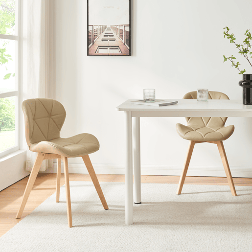 Cadeira de jantar Älmhult conjunto de 4 78x47x52 cm em pele sintética Bege en.casa