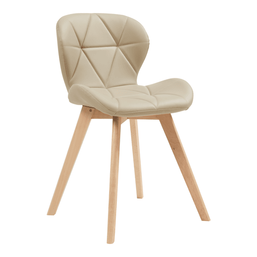 Cadeira de jantar Älmhult conjunto de 6 78x47x52 cm em pele sintética Bege en.casa