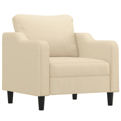 vidaXL 3 pcs conjunto de sofás com almofadões tecido cor creme vidaXL 3 pcs conjunto de sofás com almofadões tecido cor creme