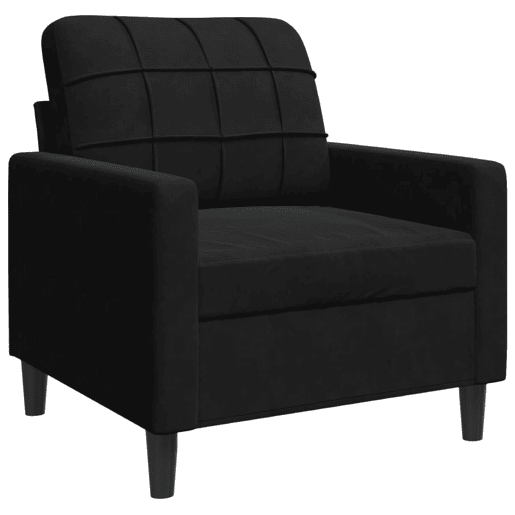 vidaXL 4 pcs conjunto de sofás com almofadões e rolos veludo preto