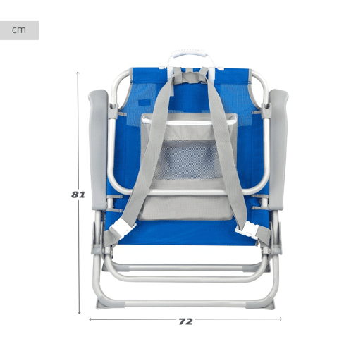 Aktive Pack 2 cadeiras de praia dobráveis XXL multiposição tecido reforçado azul