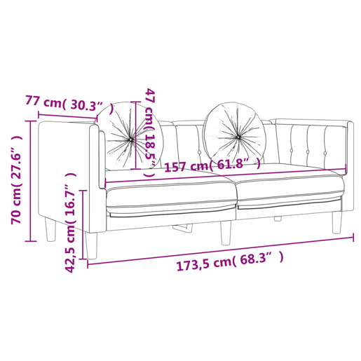 vidaXL 2 pcs conjunto de sofás com almofadas veludo cor creme vidaXL 2 pcs conjunto de sofás com almofadas veludo cor creme