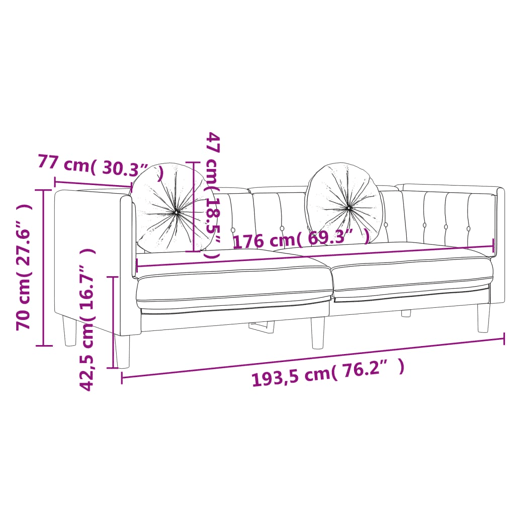 vidaXL 2 pcs conjunto de sofás com almofadas veludo cor creme vidaXL 2 pcs conjunto de sofás com almofadas veludo cor creme