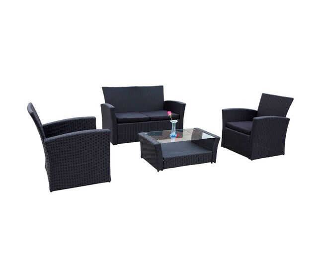 Set de terraza 4 plazas firenze negro
