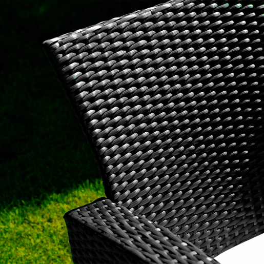 Conjunto de mobiliário de jardim Firenze 4 lugares Preto