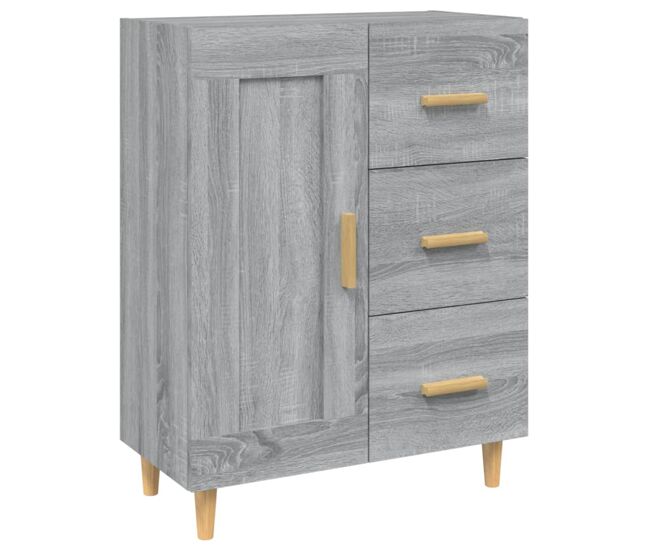 Vidaxl aparador de madera contrachapada gris sonoma 69,5x34x90 cm