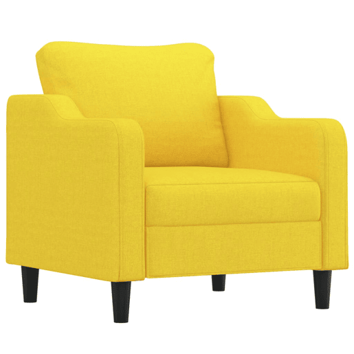 vidaXL 4 pcs conjunto de sofás com almofadões tecido amarelo-claro vidaXL 4 pcs conjunto de sofás com almofadões tecido amarelo-claro