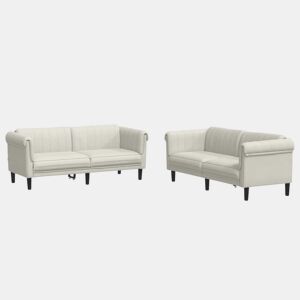 vidaXL 2 pcs conjunto de sofás veludo cor creme