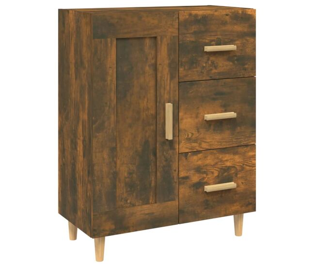 Vidaxl aparador madera contrachapada color roble ahumado 69,5x34x90 cm
