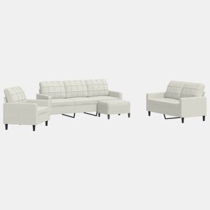 vidaXL 4 pcs conjunto de sofás com almofadões veludo cor creme