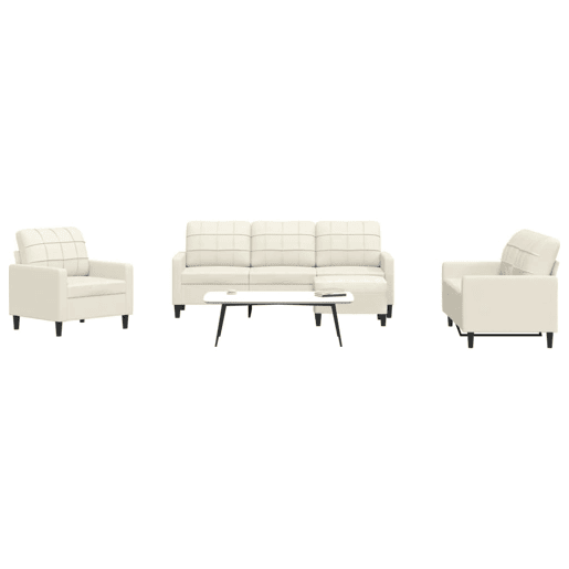 vidaXL 4 pcs conjunto de sofás com almofadões veludo cor creme
