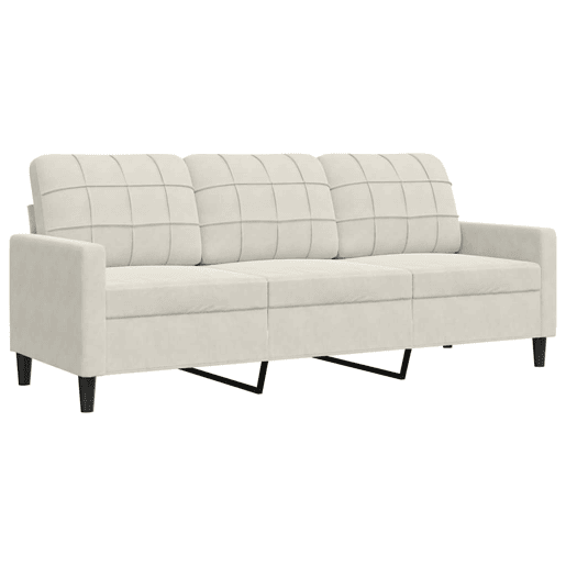 vidaXL 4 pcs conjunto de sofás com almofadões veludo cor creme