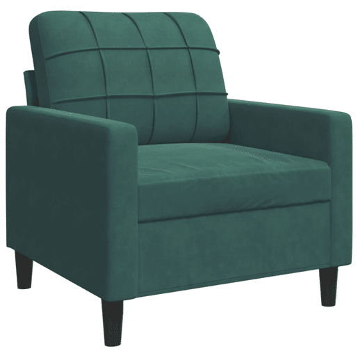 vidaXL 4 pcs conjunto sofás com almofadões e rolos veludo verde-escuro
