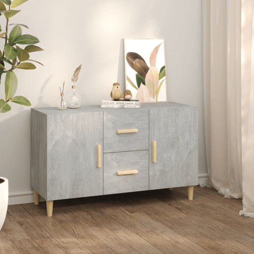 vidaXL Aparador 100x36x60 cm derivados de madeira cinzento cimento