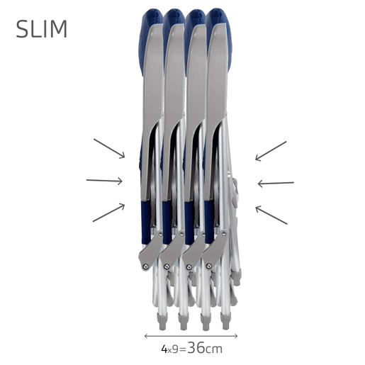 Aktive Pack 2 cadeiras de praia dobráveis multiposições Slim cmesa