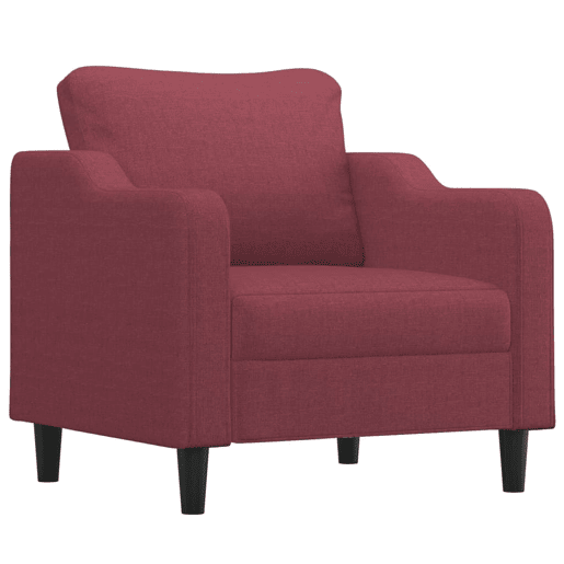 vidaXL 3 pcs conjunto de sofás com almofadas tecido vermelho-tinto