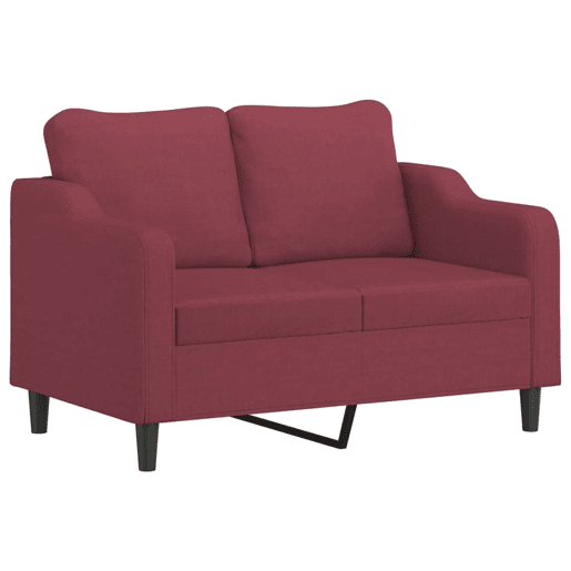 vidaXL 3 pcs conjunto de sofás com almofadas tecido vermelho-tinto