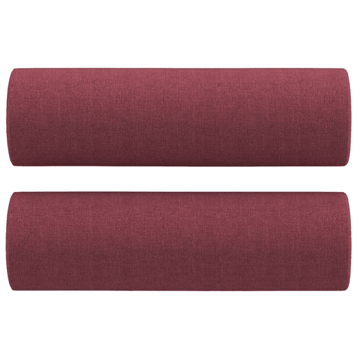 vidaXL 3 pcs conjunto de sofás com almofadas tecido vermelho-tinto