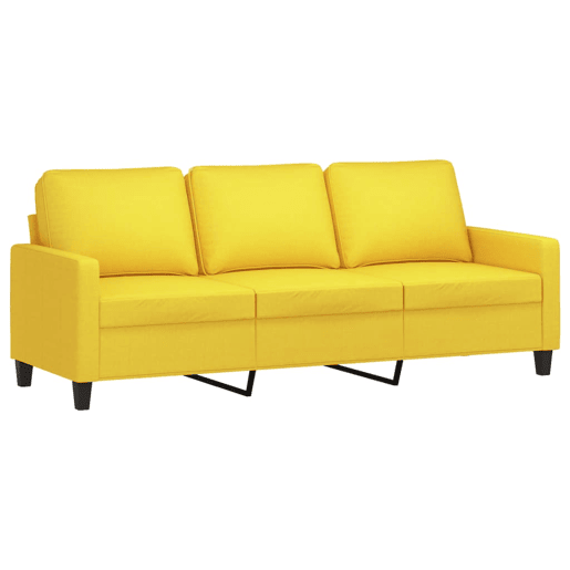 vidaXL Sofá de 3 lugares com apoio de pés 180 cm tecido amarelo-claro vidaXL Sofá de 3 lugares com apoio de pés 180 cm tecido amarelo-claro