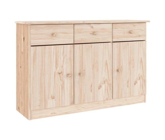 Vidaxl aparador alta madera maciza de pino 112x35x73 cm