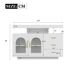 Aparador de panel de partículas con 2 puertas y 3 cajones 120 Aparador de panel de partículas con 2 puertas y 3 cajones 120 Blanco