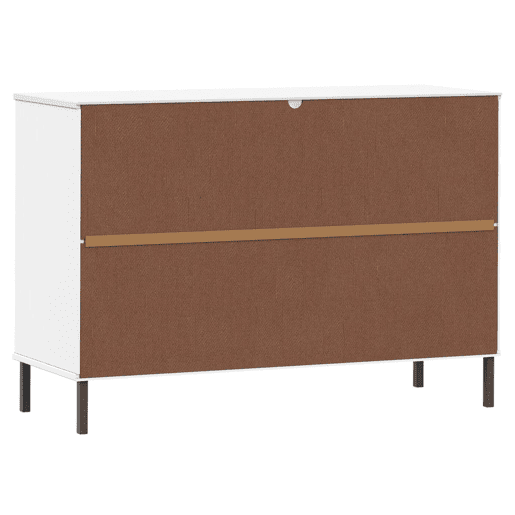 vidaXL Aparador c pernas metal 113x40x77cm madeira maciça OSLO branco