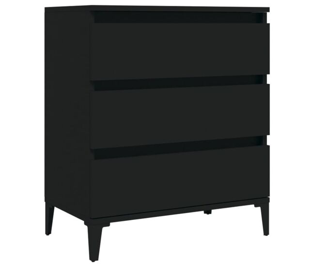 Vidaxl aparador de madera contrachapada negro 60x35x70 cm