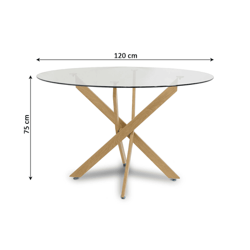 Mesa Redonda de Vidro Temperado 120cm DT. Sala de jantar ou cozinha