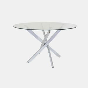 Mesa Redonda de Vidro Temperado 120cm DT. Sala de jantar ou cozinha