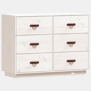 vidaXL Aparador 100x40x75 cm madeira de pinho maciça branco