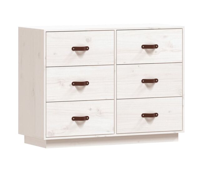 Vidaxl aparador madera maciza de pino blanco 100x40x75 cm