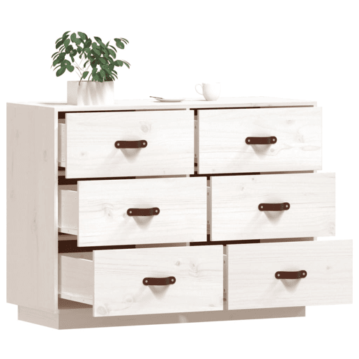 vidaXL Aparador 100x40x75 cm madeira de pinho maciça branco vidaXL Aparador 100x40x75 cm madeira de pinho maciça branco