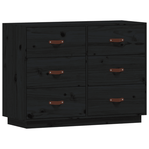 vidaXL Aparador 100x40x75 cm madeira de pinho maciça preto