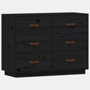 vidaXL Aparador 100x40x75 cm madeira de pinho maciça preto